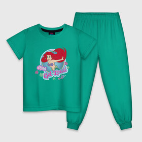 Детская пижама хлопок с принтом The Little Mermaid Ariel в Санкт-Петербурге, 100% хлопок |  брюки и футболка прямого кроя, без карманов, на брюках мягкая резинка на поясе и по низу штанин
 | ariel | disney princess | the little mermaid | vdkimel | ариэль | русалочка