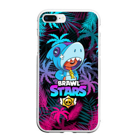 Чехол для iPhone 7Plus/8 Plus матовый с принтом BRAWL STARS LEON SHARK ЛЕОН в Санкт-Петербурге, Силикон | Область печати: задняя сторона чехла, без боковых панелей | brawl stars | crow | gale | leon | leon shark | max | mr.p | palmen | rainbow | sally leon | shark | sprout | tara | tropical sprout | virus 8 bit | werewolf leon | акула | берли | бравл старс | ворон | макс | оборотень | пальмы | радуга |