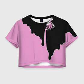 Женская футболка Crop-top 3D с принтом Nails в Санкт-Петербурге, 100% полиэстер | круглая горловина, длина футболки до линии талии, рукава с отворотами | nails | лак для ногтей | маникюр | мастер маникюра | ногти