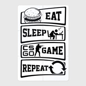 Магнитный плакат 2Х3 с принтом Eat Sleep CS GO repeat в Санкт-Петербурге, Полимерный материал с магнитным слоем | 6 деталей размером 9*9 см | counter strike global | cs go | eat | game | sleep | контра | кс | кс го