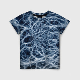Детская футболка 3D с принтом Нервная система в Санкт-Петербурге, 100% гипоаллергенный полиэфир | прямой крой, круглый вырез горловины, длина до линии бедер, чуть спущенное плечо, ткань немного тянется | Тематика изображения на принте: big picture | exclusive merch | картинки | клетки | линии | мозг | нейроны | прикольные | пульс | сеть | текстуры | точки | тренды | узоры