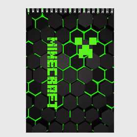 Скетчбук с принтом MINECRAFT CREEPER в Санкт-Петербурге, 100% бумага
 | 48 листов, плотность листов — 100 г/м2, плотность картонной обложки — 250 г/м2. Листы скреплены сверху удобной пружинной спиралью | block | creeper | cube | minecraft | pixel | блок | геометрия | крафт | крипер | кубики | майнкрафт | пиксели