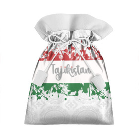 Подарочный 3D мешок с принтом Таджикистан в Санкт-Петербурге, 100% полиэстер | Размер: 29*39 см | asia | blots | drops | flag | paint | republic of tajikistan | splashes | state | азия | брызги | государство | капли | кляксы | краска | республика | таджикистан | флаг
