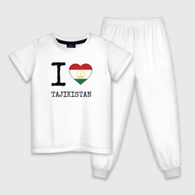 Детская пижама хлопок с принтом Таджикистан в Санкт-Петербурге, 100% хлопок |  брюки и футболка прямого кроя, без карманов, на брюках мягкая резинка на поясе и по низу штанин
 | asia | coat of arms | flag | heart | i | love | ornament | patterns | republic | state | tajikistan | азия | герб | государство | люблю | орнамент | республика | сердце | таджикистан | узоры | флаг | я