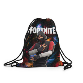 Рюкзак-мешок 3D с принтом FORTNITE x IKONIK в Санкт-Петербурге, 100% полиэстер | плотность ткани — 200 г/м2, размер — 35 х 45 см; лямки — толстые шнурки, застежка на шнуровке, без карманов и подкладки | deadmau5 | fortnite | fortnite 2 | fortnite x маршмелло | ikonik | marshmello | ninja | ninja streamer | raven | travis scott | ворон | иконик | ниндзя | пили | рейвен | трэвис скотт | фортнайт