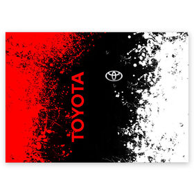 Поздравительная открытка с принтом TOYOTA. в Санкт-Петербурге, 100% бумага | плотность бумаги 280 г/м2, матовая, на обратной стороне линовка и место для марки
 | 2020 | auto | sport | toyota | авто | автомобиль | автомобильные | бренд | марка | машины | спорт | тойота