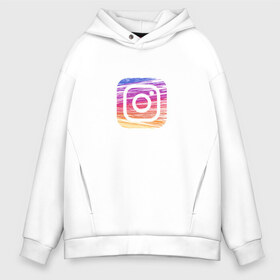 Мужское худи Oversize хлопок с принтом Instagram в Санкт-Петербурге, френч-терри — 70% хлопок, 30% полиэстер. Мягкий теплый начес внутри —100% хлопок | боковые карманы, эластичные манжеты и нижняя кромка, капюшон на магнитной кнопке | instagram | знак | значок | картинки | надпись | популярные | прикольные | социальные сети