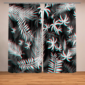 Фотошторы с принтом ПАЛЬМЫ | TROPICAL GLITCH в Санкт-Петербурге, Блэкаут (светозащита 90%) / Габардин (светозащита 40% | 2 полотна шириной по 145 см; Высота 200-300 см; Крепление: шторная лента (на крючки); | glitch | hotline miami | neon | new retro wave | outrun | outrun electro | paints | palmen | rainbow | retro | retrowave | summer | synth | synthwave | tropical | глитч | краски | лето | неон | пальмы | радуга | ретро | тропики | хотлайн 