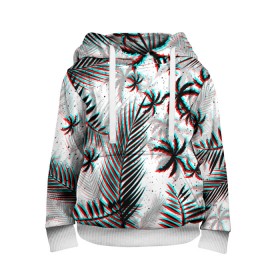 Детская толстовка 3D с принтом ПАЛЬМЫ | TROPICAL GLITCH в Санкт-Петербурге, 100% полиэстер | двухслойный капюшон со шнурком для регулировки, мягкие манжеты на рукавах и по низу толстовки, спереди карман-кенгуру с мягким внутренним слоем | Тематика изображения на принте: hotline miami | neon | new retro wave | outrun | outrun electro | paints | palmen | rainbow | retro | retrowave | summer | synth | synthwave | tropical | брызги | брызги красок | звёзды | космос | краски | лето | неон | пальмы | радуга | 