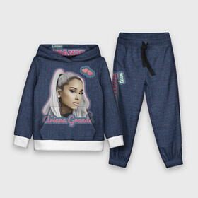 Детский костюм 3D (с толстовкой) с принтом Ariana Grande Jeans в Санкт-Петербурге,  |  | ariana grande | grande | heart | jeans | pink | team | ариана гранде | гранде | джинса | джинсовый | джинсы | для фанатов | надпись | попса | розовый | сердечки | синий | текстура | фанатам