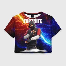 Женская футболка Crop-top 3D с принтом FORTNITE x IKONIK | ФОРТНАЙТ ИКОНИК в Санкт-Петербурге, 100% полиэстер | круглая горловина, длина футболки до линии талии, рукава с отворотами | deadmau5 | fortnite | fortnite 2 | fortnite x маршмелло | ikonik | marshmello | ninja | ninja streamer | raven | travis scott | ворон | иконик | ниндзя | пили | рейвен | трэвис скотт | фортнайт