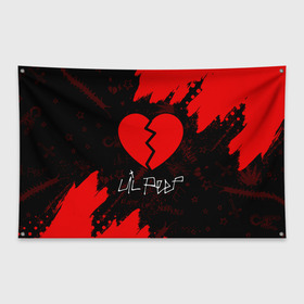 Флаг-баннер с принтом LIL PEEP / ЛИЛ ПИП в Санкт-Петербурге, 100% полиэстер | размер 67 х 109 см, плотность ткани — 95 г/м2; по краям флага есть четыре люверса для крепления | Тематика изображения на принте: beautiful | daddy | heart | life | lil | lilpeep | music | peep | rap | rapper | rip | tattoo | лил | лилпип | литл | лого | музыка | папочка | пип | рип | рожица | рэп | рэпер | рэперы | сердечко | сердце | символ | тату | татуировки