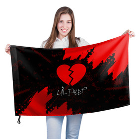 Флаг 3D с принтом LIL PEEP / ЛИЛ ПИП в Санкт-Петербурге, 100% полиэстер | плотность ткани — 95 г/м2, размер — 67 х 109 см. Принт наносится с одной стороны | beautiful | daddy | heart | life | lil | lilpeep | music | peep | rap | rapper | rip | tattoo | лил | лилпип | литл | лого | музыка | папочка | пип | рип | рожица | рэп | рэпер | рэперы | сердечко | сердце | символ | тату | татуировки