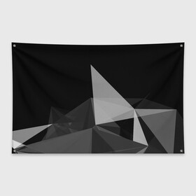 Флаг-баннер с принтом Camo - Black & White в Санкт-Петербурге, 100% полиэстер | размер 67 х 109 см, плотность ткани — 95 г/м2; по краям флага есть четыре люверса для крепления | abstract | abstraction | color | geometry | polygon | polygonal | абстракция | геометрия | полигоны | психоделика
