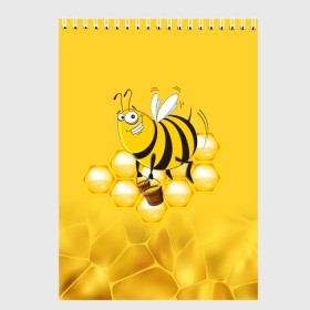 Скетчбук с принтом Лето. Пчелы. Мед в Санкт-Петербурге, 100% бумага
 | 48 листов, плотность листов — 100 г/м2, плотность картонной обложки — 250 г/м2. Листы скреплены сверху удобной пружинной спиралью | лето | мед | насекомые | пчела | соты | улей