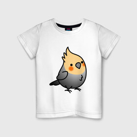 Детская футболка хлопок с принтом Папугай в Санкт-Петербурге, 100% хлопок | круглый вырез горловины, полуприлегающий силуэт, длина до линии бедер | арт | волнистые попугайчики | волнистый попугай | животные | картинка | папуги | попугаи | попугайчики | птица | птицы | рисунок