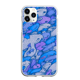 Чехол для iPhone 11 Pro Max матовый с принтом косяк рыб крупно рисунок в Санкт-Петербурге, Силикон |  | арт | косяк | много | морские жители | морской | подводный мир | рисунок | рыбки | рыбы | синий | фиолетовый