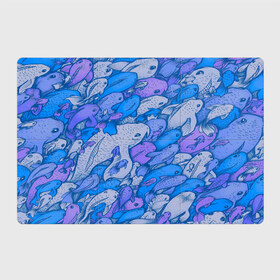 Магнитный плакат 3Х2 с принтом косяк рыб крупно рисунок в Санкт-Петербурге, Полимерный материал с магнитным слоем | 6 деталей размером 9*9 см | арт | косяк | много | морские жители | морской | подводный мир | рисунок | рыбки | рыбы | синий | фиолетовый