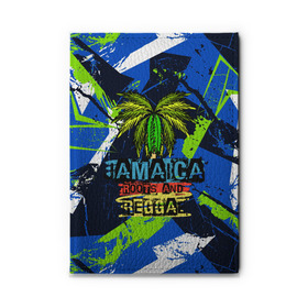 Обложка для автодокументов с принтом Jamaica Roots and reggae в Санкт-Петербурге, натуральная кожа |  размер 19,9*13 см; внутри 4 больших “конверта” для документов и один маленький отдел — туда идеально встанут права | Тематика изображения на принте: jamaica | reggae | roots | летняя | лето | надпись | пальма | раста | регги | рэгги | текст | фраза | ямайка