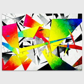 Поздравительная открытка с принтом Треш в Санкт-Петербурге, 100% бумага | плотность бумаги 280 г/м2, матовая, на обратной стороне линовка и место для марки
 | абстракция | большой | волны | геометрия | градиент | графен | графика | карбон | коллаж | кубизм | линии | линия | мозаика | палитра | поп | радуга | радужная | сетка | сеть | текстуры | точки