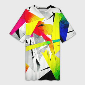 Платье-футболка 3D с принтом Треш в Санкт-Петербурге,  |  | абстракция | большой | волны | геометрия | градиент | графен | графика | карбон | коллаж | кубизм | линии | линия | мозаика | палитра | поп | радуга | радужная | сетка | сеть | текстуры | точки