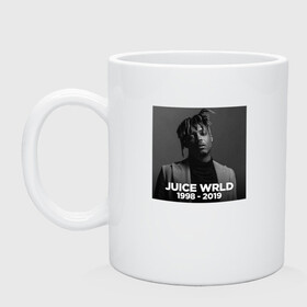 Кружка керамическая с принтом JUICE WRLD R.I.P. в Санкт-Петербурге, керамика | объем — 330 мл, диаметр — 80 мм. Принт наносится на бока кружки, можно сделать два разных изображения | Тематика изображения на принте: die | jucie | juice | legends | never | wrld | ворлд | врлд | джус | джуси