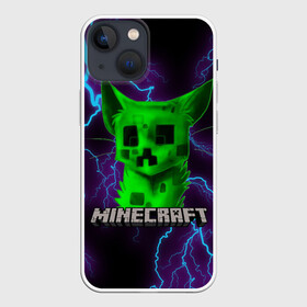 Чехол для iPhone 13 mini с принтом MINECRAFT CREEPER CAT в Санкт-Петербурге,  |  | Тематика изображения на принте: creeper | game | minecraft | блоки | игра | квадраты | компьютерная | крипер | криппер | майнкрафт | огонь