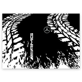Поздравительная открытка с принтом MERCEDES. в Санкт-Петербурге, 100% бумага | плотность бумаги 280 г/м2, матовая, на обратной стороне линовка и место для марки
 | 2020 | amg | auto | mercedes | sport | авто | автомобиль | автомобильные | амг | бренд | марка | машины | мерседес | спорт