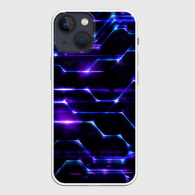 Чехол для iPhone 13 mini с принтом Технологии будущее нано броня в Санкт-Петербурге,  |  | блоки | броня | будущее | геометрия | детали | линии | нано | неон | программистам | свет | синий | схема | текстура | техно | технологии | ультра | фиолетовый