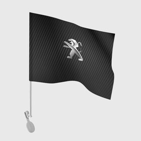 Флаг для автомобиля с принтом Peugeot Carbone | Пежо Карбон (Z) в Санкт-Петербурге, 100% полиэстер | Размер: 30*21 см | 3008 | 408 | 5008 | auto | boxer | expert | peugeot | traveller | авто | автомобиль | ам | машина | пежо