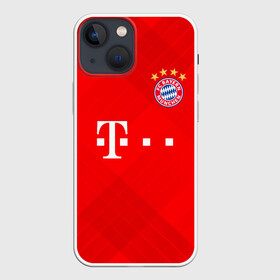 Чехол для iPhone 13 mini с принтом BAYERN MUNCHEN. в Санкт-Петербурге,  |  | fc | fc bayern munich | football | football club | sport | клуб германии | мюнхен | немецкий футбольный клуб | спорт | уефа | униформа | фирменные цвета | фк | футбол | футбольный клуб | футбольный клуб бавария