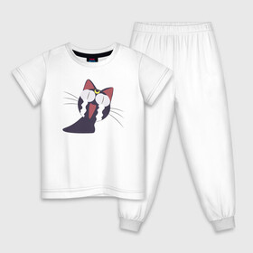 Детская пижама хлопок с принтом Sailor Luna в Санкт-Петербурге, 100% хлопок |  брюки и футболка прямого кроя, без карманов, на брюках мягкая резинка на поясе и по низу штанин
 | Тематика изображения на принте: cry | luna | moon | sailor luna | sailor moon | sailormoon | кот | котик | котэ | кошка | луна | мордочка | мультяшка | плачет | прикольный | сейлор мун | слезы | сэйлор мун