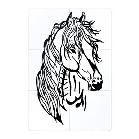 Магнитный плакат 2Х3 с принтом Конь Art в Санкт-Петербурге, Полимерный материал с магнитным слоем | 6 деталей размером 9*9 см | black | casual | cowboy | horse | арт | голова | грива | дикие | единорог | жеребец | животные | звери | кобыла | ковбой | конь | краски | лошадка | лошадь | мерин | мустанг | парнокопытные | пегас | пони | рисунок