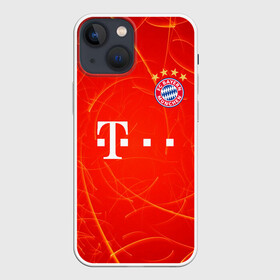 Чехол для iPhone 13 mini с принтом BAYERN MUNCHEN. в Санкт-Петербурге,  |  | fc | fc bayern munich | football | football club | sport | клуб германии | мюнхен | немецкий футбольный клуб | спорт | уефа | униформа | фирменные цвета | фк | футбол | футбольный клуб | футбольный клуб бавария