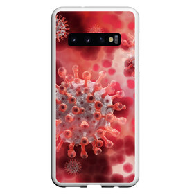 Чехол для Samsung Galaxy S10 с принтом Коронавирус в Санкт-Петербурге, Силикон | Область печати: задняя сторона чехла, без боковых панелей | абстрактно | абстрактные | абстрактный | абстракция | бактерии | бактерия | вирус | вирусный | вирусы | заражение | коронавирус | микроб | микробы | спора | споры | шип