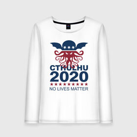 Женский лонгслив хлопок с принтом CTHULHU 2020 в Санкт-Петербурге, 100% хлопок |  | 2020 | all lives matter | alm | black lives matter | blm | cthulhu | gamer | george floyd | lives matter | nigger | police | usa | wlm | афроамериканец | беспорядки | джордж флойд | игра | ктулху | расизм | сша