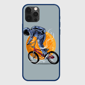 Чехол для iPhone 12 Pro с принтом Космический велосипедист (Z) в Санкт-Петербурге, силикон | область печати: задняя сторона чехла, без боковых панелей | Тематика изображения на принте: bicycle | bicyclist | bike | biker | bmx | cycle | galaxy | moon | rider | space | stars | байкер | бмх | вело | велогонщик | велосепедист | велосипед | велоспорт | гонщик | космос | луна