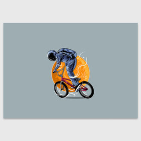 Поздравительная открытка с принтом Космический велосипедист (Z) в Санкт-Петербурге, 100% бумага | плотность бумаги 280 г/м2, матовая, на обратной стороне линовка и место для марки
 | bicycle | bicyclist | bike | biker | bmx | cycle | galaxy | moon | rider | space | stars | байкер | бмх | вело | велогонщик | велосепедист | велосипед | велоспорт | гонщик | космос | луна
