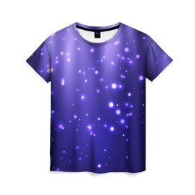 Женская футболка 3D с принтом Мерцающие Светлячки в Санкт-Петербурге, 100% полиэфир ( синтетическое хлопкоподобное полотно) | прямой крой, круглый вырез горловины, длина до линии бедер | stars | блестки | брызги | вода | водопад | вселенная | галактика | глубина | горошек | градиент | звездные | звездопад | космос | краски | лагуна | море | неоновый | ночь | огоньки | океан | переливы