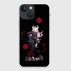 Чехол для iPhone 13 mini с принтом Lucifer стоит злодейка Helltaker в Санкт-Петербурге,  |  | Тематика изображения на принте: anime | azazel | hell | helltaker | justice | lucifer | malina | modeus | pandemonica | zdrada | ад | аниме | демон | демонесса | здрада | люцифер | малина | модеус | пандемоника | правосудие | хеллтейкер | хэлтейкер | цербер