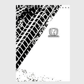 Скетчбук с принтом HONDA в Санкт-Петербурге, 100% бумага
 | 48 листов, плотность листов — 100 г/м2, плотность картонной обложки — 250 г/м2. Листы скреплены сверху удобной пружинной спиралью | honda | авто | автомобиль | логотип | марка | машина | надпись | текстура | хонда
