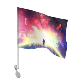 Флаг для автомобиля с принтом КОСМИЧЕСКИЙ АРТ(S) в Санкт-Петербурге, 100% полиэстер | Размер: 30*21 см | cosmonavt | galaxy | nasa | nebula | space | star | абстракция | астронавт | вселенная | галактика | звезда | звезды | космический | космонавт | наса | планеты | скафандр