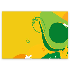 Поздравительная открытка с принтом авокадо в Санкт-Петербурге, 100% бумага | плотность бумаги 280 г/м2, матовая, на обратной стороне линовка и место для марки
 | Тематика изображения на принте: avocado | авокадо | веганство | вегетарианство | еда | зеленый | земля | зож | листья | овощи | позиция | природа | фрукты