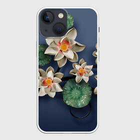 Чехол для iPhone 13 mini с принтом 3D стеклянные цветы в Санкт-Петербурге,  |  | весна | дача | летние цветы | летняя | лето | паттерн | розы | сад | свежесть | текстуры | узор | цветы