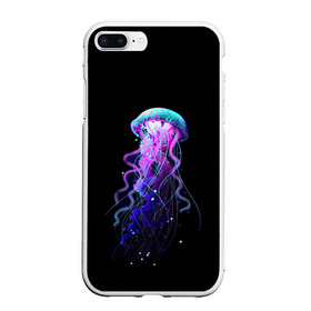 Чехол для iPhone 7Plus/8 Plus матовый с принтом Jellyfish в Санкт-Петербурге, Силикон | Область печати: задняя сторона чехла, без боковых панелей | art | black. neon | jellyfish | медуза