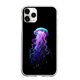 Чехол для iPhone 11 Pro Max матовый с принтом Jellyfish в Санкт-Петербурге, Силикон |  | art | black. neon | jellyfish | медуза