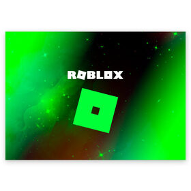 Поздравительная открытка с принтом ROBLOX / РОБЛОКС в Санкт-Петербурге, 100% бумага | плотность бумаги 280 г/м2, матовая, на обратной стороне линовка и место для марки
 | blocks | blox | game | games | logo | minecraft | mobile | online | roblocks | roblox | robux | studio | блоки | игра | игры | квадрат | квадратик | кщидщч | лого | логотип | майнкрафт | онлайн | роблокс | робукс | символ | символы | студия