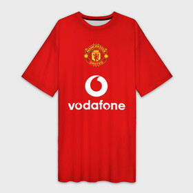Платье-футболка 3D с принтом Манчестер Юнайтед (Rooney) в Санкт-Петербурге,  |  | manchester united | mu | rooney | vodafone | красные дьяволы | легенда манчестера | манки | манчестер юнайтед | номер 8 | ретро форма манчестер юнайтед | старая форма | уэйн руни