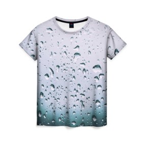Женская футболка 3D с принтом Капли окно стекло дождь серо в Санкт-Петербурге, 100% полиэфир ( синтетическое хлопкоподобное полотно) | прямой крой, круглый вырез горловины, длина до линии бедер | абстракция | блики | боке | брызги | вечер | вода | градиент | дача | дождь | капли | капли на стекле | лес | лето | мрачно | окно | природа | роса | свет | силуэты | симметрия | текстура | темный | фото