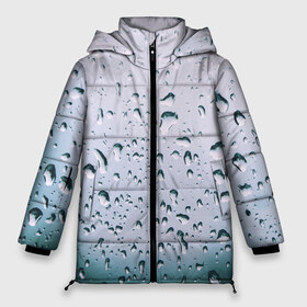 Женская зимняя куртка 3D с принтом Капли окно стекло дождь серо в Санкт-Петербурге, верх — 100% полиэстер; подкладка — 100% полиэстер; утеплитель — 100% полиэстер | длина ниже бедра, силуэт Оверсайз. Есть воротник-стойка, отстегивающийся капюшон и ветрозащитная планка. 

Боковые карманы с листочкой на кнопках и внутренний карман на молнии | абстракция | блики | боке | брызги | вечер | вода | градиент | дача | дождь | капли | капли на стекле | лес | лето | мрачно | окно | природа | роса | свет | силуэты | симметрия | текстура | темный | фото